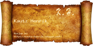 Kautz Henrik névjegykártya